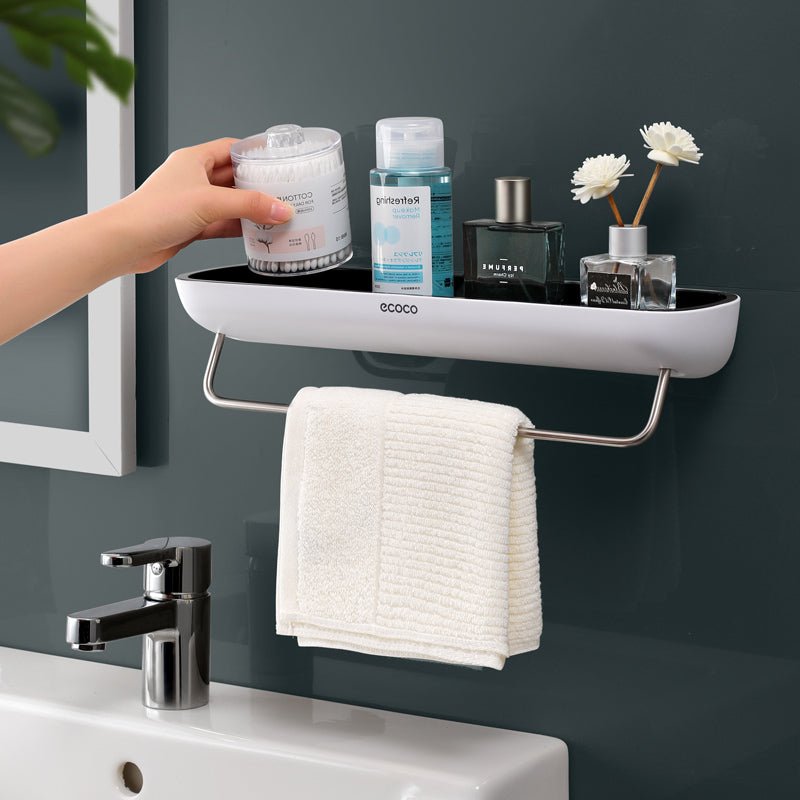 GonQin™ Bathroom Shelves With Towel Bar Wall Mounted - GonQin