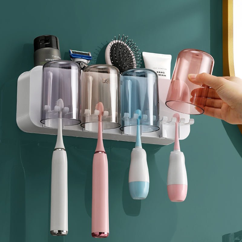 GonQin Toothpaste & Toothbrush Holder With Cups - GonQin